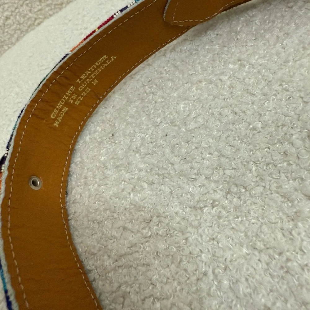 Source Unknown Multicolor‎ Beaded Belt with Gold Accents